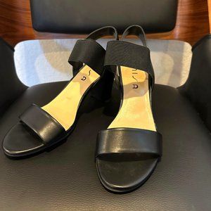 UNISA Black Block Heel Sandals